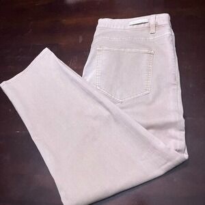 Soft Surroundings The Ultimate Straight Cropped Jeans Light Beige Size 14
